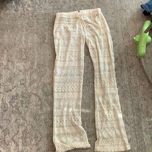 Rip curl lace cream swim coverup pants